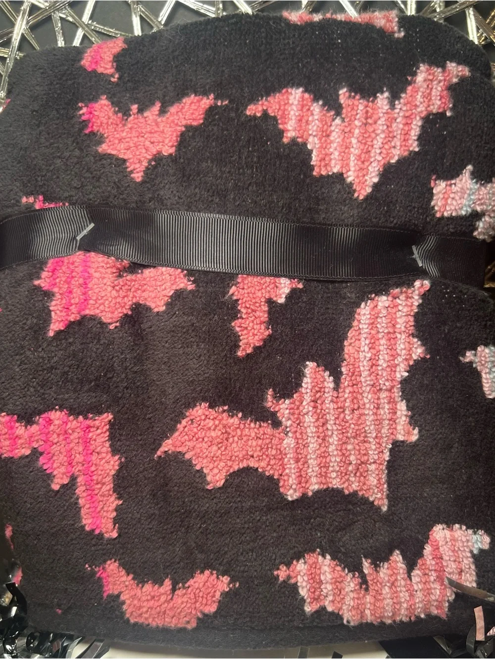 2 Halloween Pink Bats Hand Towels Betsey Johnson Bathroom